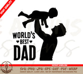 Dad Throwing Kid in the Air SVG Silhouette Digital Download | SVG, PNG, JPG, DXF, EPS, PDF and more